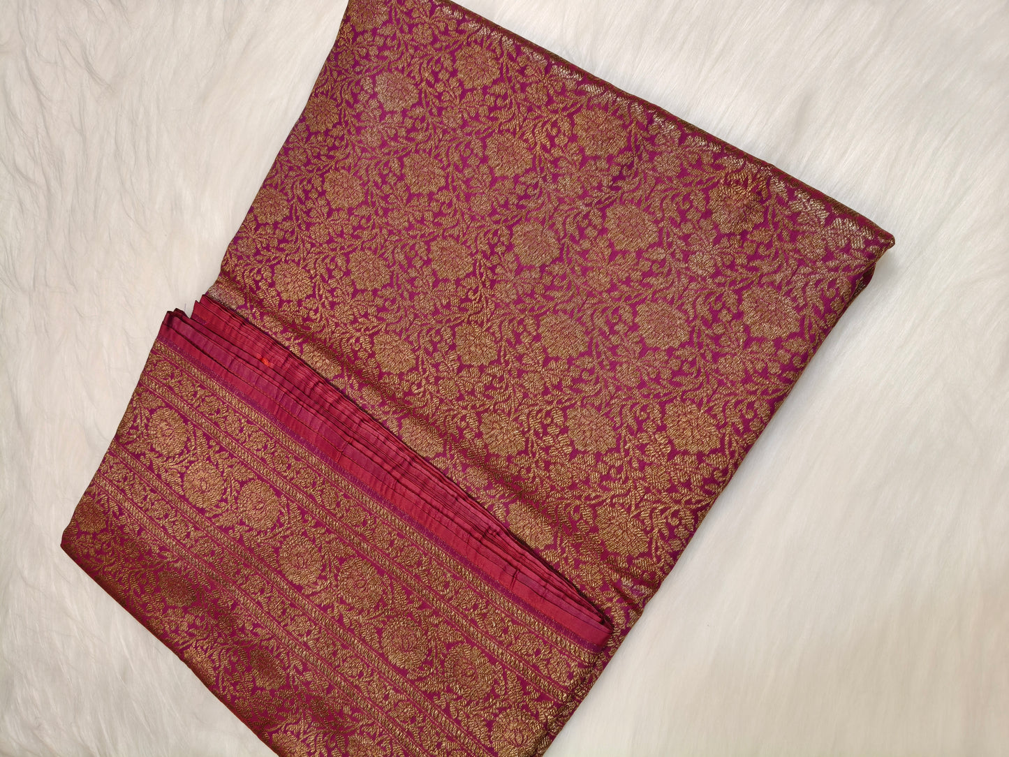 Banarasi Silk Brocade Antique Zari Saree purple Shade AZ012  75% Discount