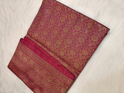Banarasi Silk Brocade Antique Zari Saree purple Shade AZ012  75% Discount