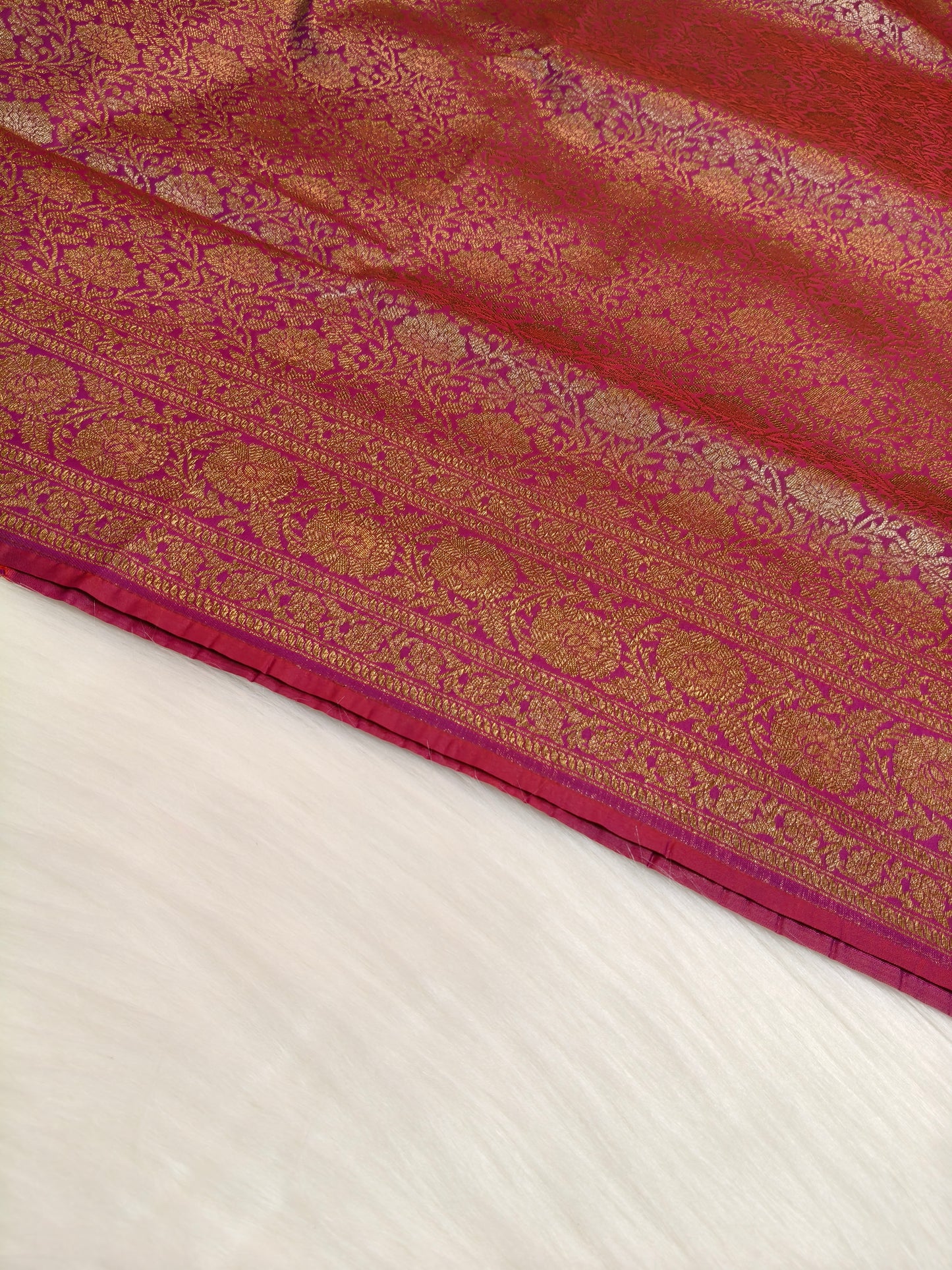 Banarasi Silk Brocade Antique Zari Saree purple Shade AZ012  75% Discount