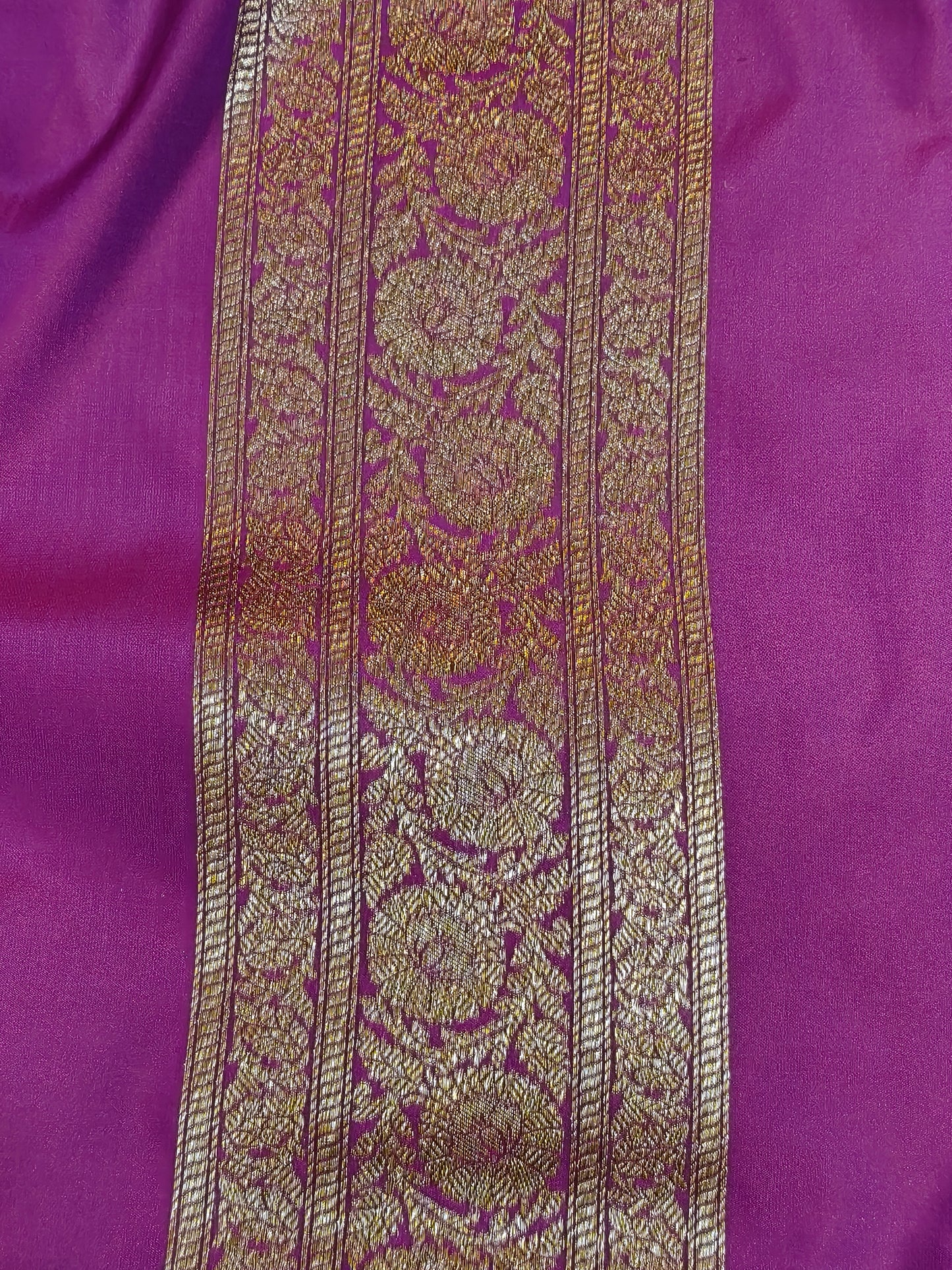 Banarasi Silk Brocade Antique Zari Saree purple Shade AZ012  75% Discount