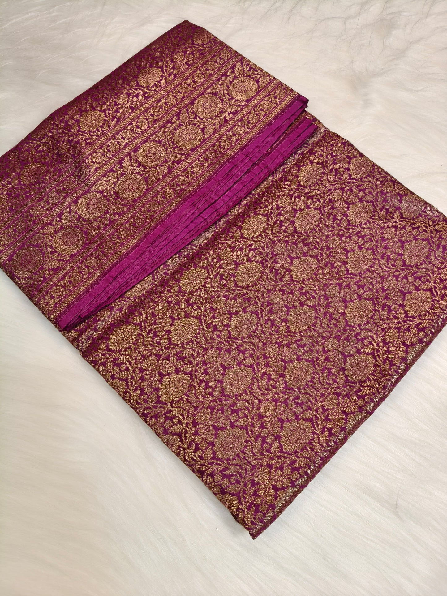 Banarasi Silk Brocade Antique Zari Saree Wine Shade AZ006  75% Discount