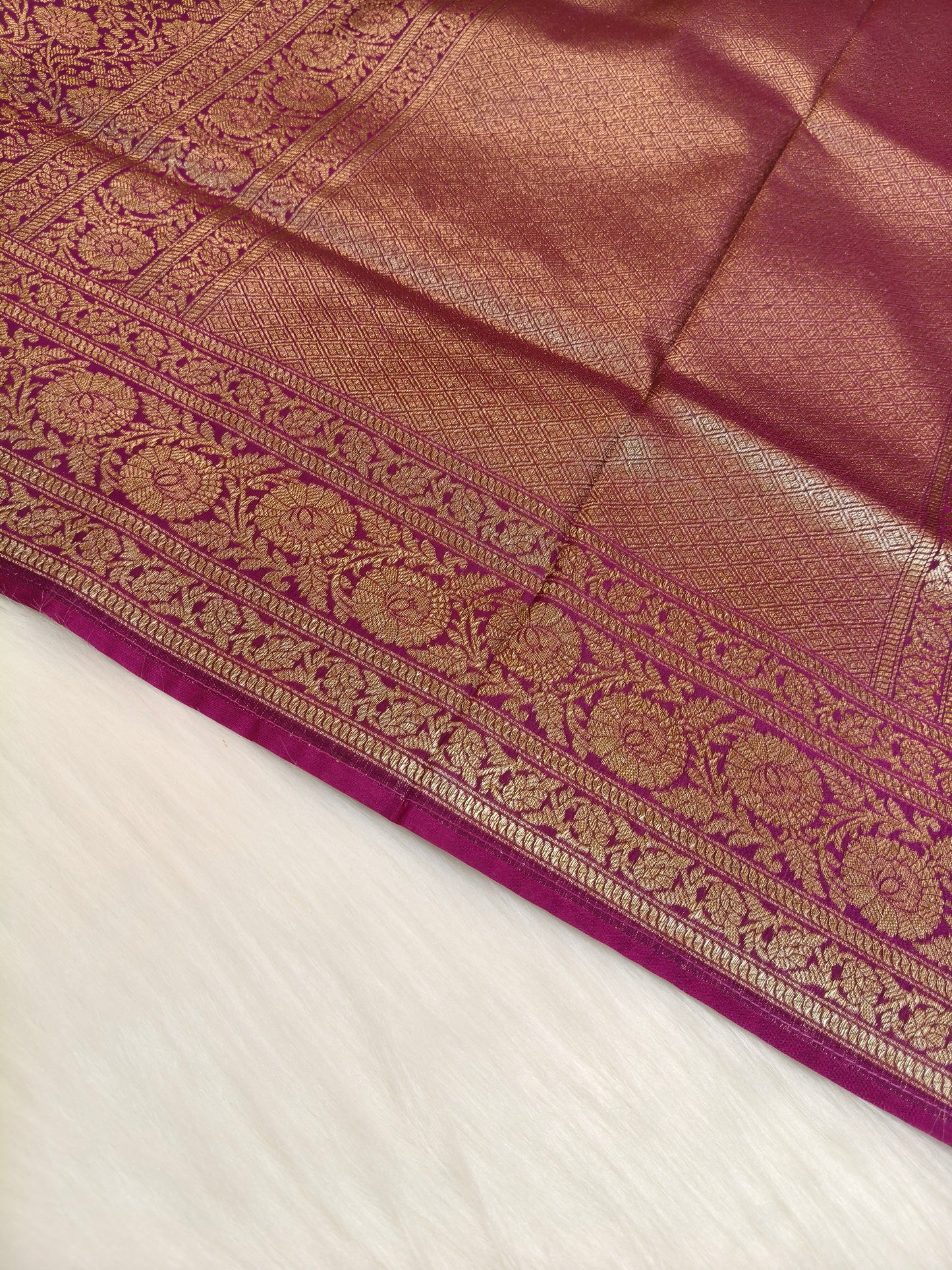 Banarasi Silk Brocade Antique Zari Saree Wine Shade AZ006  75% Discount
