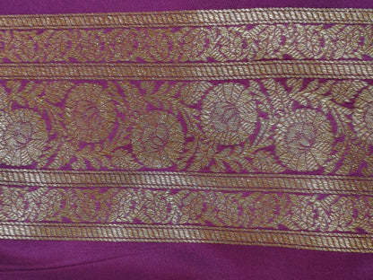 Banarasi Silk Brocade Antique Zari Saree Wine Shade AZ006  75% Discount