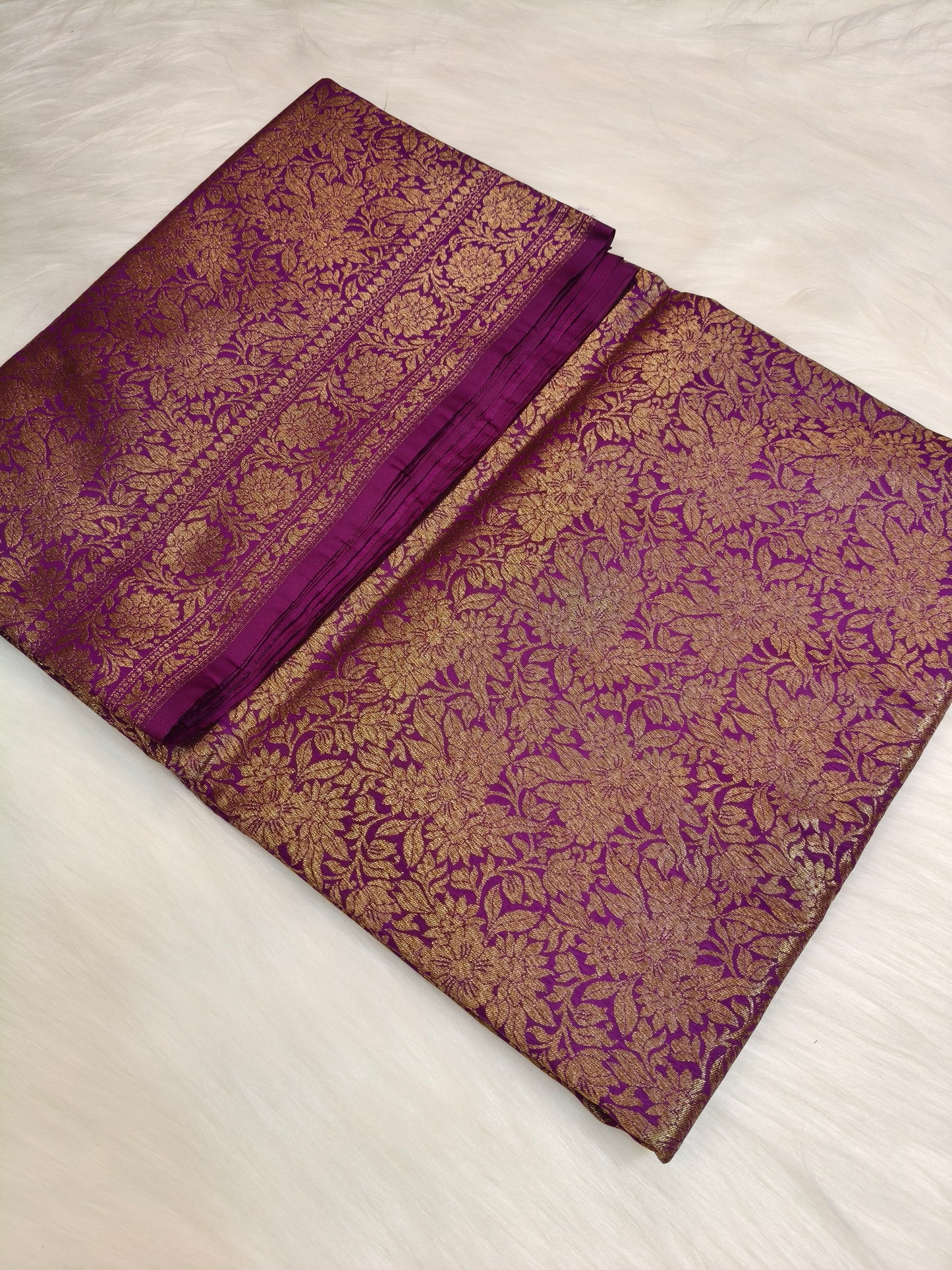 Banarasi Silk Brocade Antique Zari Saree Wine Shade AZ004  75% Discount