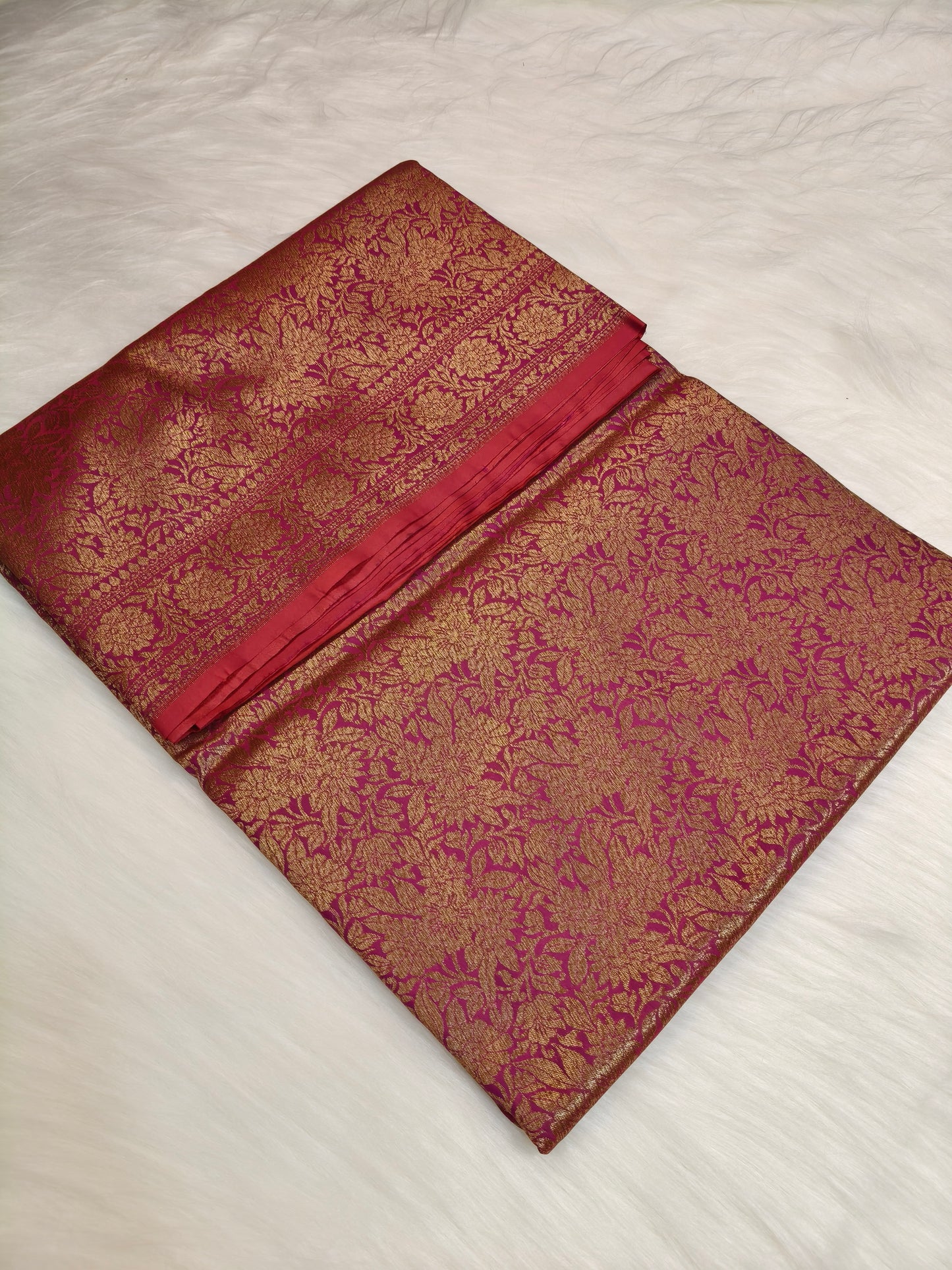 Banarasi Silk Brocade Antique Zari Saree Wine Shade AZ003  75% Discount