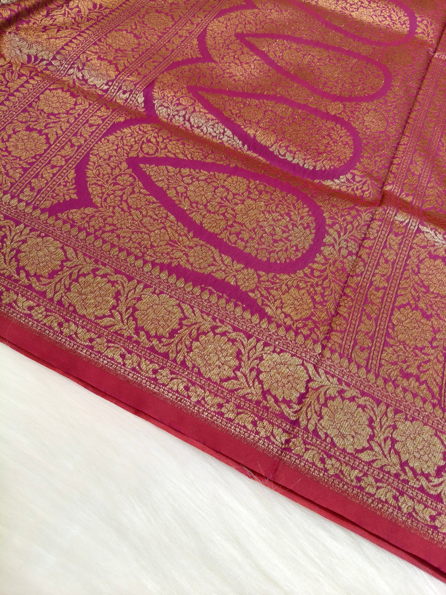 Banarasi Silk Brocade Antique Zari Saree Wine Shade AZ003  75% Discount